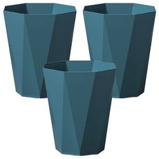 鑽石面垃圾桶 塑膠材質 多種用途, 大(29.5 x 15.4 x 21.3cm), 北歐藍, 3個