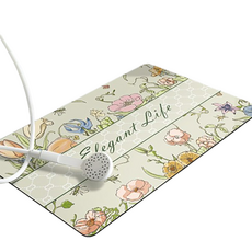 HOMEDAUM 可水洗軟式珪藻土優雅地墊, 白色, 1個