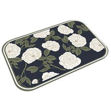 HOMEDAUM 可水洗軟式珪藻土腳踏墊 白玫瑰, 混和色, 1個