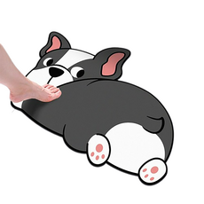 HOMEDAUM 可水洗柔軟珪藻土趴臥動物腳踏墊, 趴著的鬥牛犬, 1個