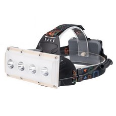 LEDLAB 5핀 충전 High Power 4구 헤드랜턴 + 18650 충전지 3p + 5핀 케이블 세트, 블랙, 1세트
