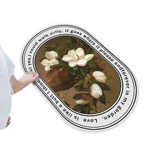 HOMEDAUM 可水洗柔軟珪藻土文字花卉名畫腳踏墊, 愛德華圓形, 1個
