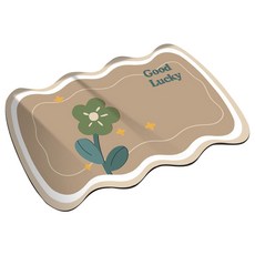 HOMEDAUM 可水洗軟Q珪藻土粉彩花朵腳踏墊, 好運棕色, 1個