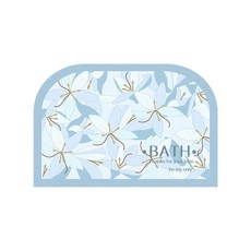 HOMEDAUM 可水洗柔軟珪藻土 FLOWER BATH 圓形地墊, 天空藍, 1個