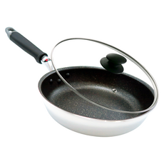 hokua 北陸 大金IH輕量級不沾平底鍋 含蓋, 20cm, 耐磨耐刮, 日本製造, 1個