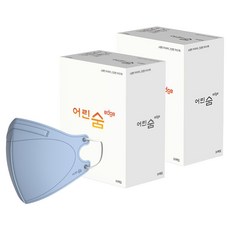 어린숨 엣지 컬러 마스크 소형, 30개입, 2개, 라이트블루