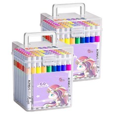 防水水彩壓克力麥克筆, 2套, 60色
