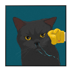 Allprism 貓咪角色插畫海報畫框, A