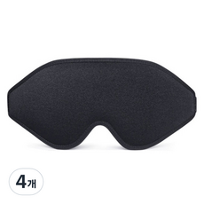 Libman 舒適氣墊人體工學睡眠眼罩 黑色, 4個, 1入