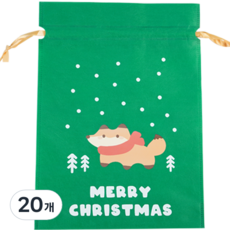 Donna&deco 聖誕禮物包裝不織布袋 26 x 36 cm, 20個, 綠色 雪狐