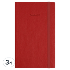 양지사 크리에이티브365 스퀘어드 수첩 192매 L, 레드, 3개