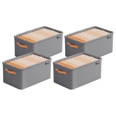 withWIN 부직포 접이식 리빙박스, 그레이, 중형(35 x 25 x 22 cm), 4개