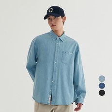 커버낫 남녀공용 베이직 데님 면 셔츠