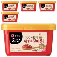 清淨園 Sunchang 黃金糙米韓式辣椒醬 減辣版, 1kg, 5個