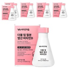 비타민마을 더블 업 철분 엽산 비타민D 30g, 60정, 6개