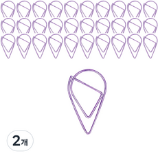 마켓감성 물방울형 문구 클립 퍼플, 150개입, 2개