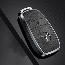 CRONICLE 皮革賓士智能鑰匙套, 黑色, 新款賓士類型