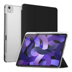 아이몰 스마트커버 펜슬 수납 클리어 태블릿 케이스, 블랙