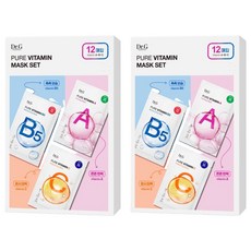 닥터지 퓨어 비타민 A 퍼밍 4p + 비타민 B5 모이스처라이징 4p + 비타민C 브라이트닝 4p 마스크 세트, 2개