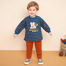 mollimelli 幼童Ram Ram長版刷毛內搭褲上下套裝