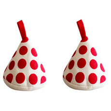 냄비 주방 뚜껑 방지 장갑 손잡이, 레드, 2개