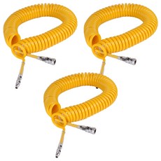 코리아뉴메틱 PE 코일호스 B형 노랑 10mm x 6.5mm x 7.5m, 3개
