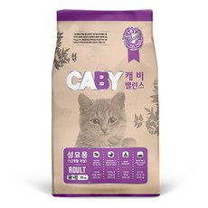 캐비 어덜트 고양이 밸런스 건식사료, 곡물, 15kg, 1개