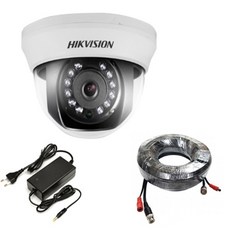 HIKVISION 戶外紅外線210萬像素紅外線CCTV圓頂相機+同軸電纜 50M+充電器組, 相機 (DS-2CE56D0T-IRMMF)