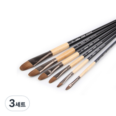 壓克力油畫筆6件組 黑色, 6種, 3套