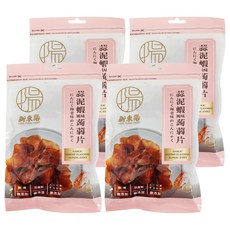 新東陽 蒜泥蝦風味蒟蒻片, 無添加防腐劑, 無添加人工色素, 100g, 4包