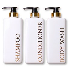 ROMANTIC NOVEMBER 沐浴用品分裝瓶 3件組, 白色, 1套