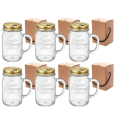 Bormioli Rocco Quadro 飲料罐 415ml x 6入 + 禮物盒 6入, 1套