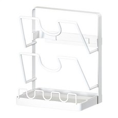 半島良品 日式鐵藝收納架/鍋蓋收納架 2層, 1個, 白色