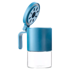 bebehome 北歐居家風立蓋防潮調味料罐 12.5x7.5x10.5公分 PP+無鉛玻璃, 300ml, 1個