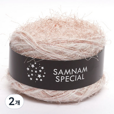 samnamtteugaesil 羽毛紗蓬鬆編織線 80g, 03 粉彩粉紅, 2個