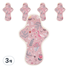 이채 순면 날개형 생리대 핑크코이, 3개, 5매입, 대형