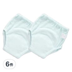 Bebehome 居家生活 6層紗紗布學習褲/透氣親膚尿布褲, 綠色, 6件