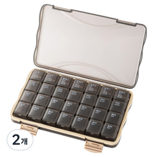 Anna&U 可拆式28格一個月份營養品藥盒 深棕色, 2個