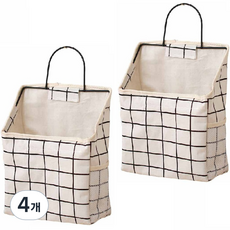 위드웨일 벽걸이 수납 케이스 패브릭 포켓 주머니, 4개