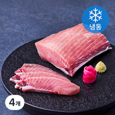 황다랑어 뱃살 블럭 (냉동), 200g, 4개