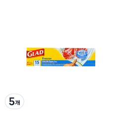 글래드 4중 지퍼백 냉동, 대(L), 15개입, 5개