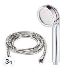 Barampokpung 水壓上升大蓮蓬頭+不鏽鋼蓮蓬頭軟管 2m, 3個, 混色