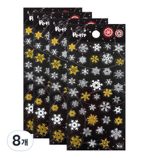 Petit 閃亮亮雪花貼紙 DA5190B, 混合顏色, 8個