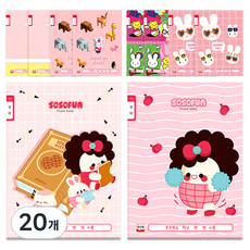 YOUNG ART 10格女童用韓文筆記本, 20個, 隨機出貨