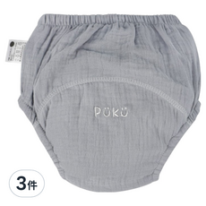 PUKU 藍色企鵝 雲感波浪學習褲, 岩灰, 3件