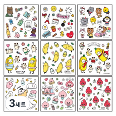 포포팬시 포포 인스 인쇄스티커 9종, 랜덤 발송, 3세트