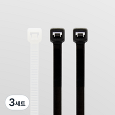 솔탑 전선 정리 케이블 타이 백색 100p + 흑색 200p 세트 중 150mm SOLTOP-1407, 백색 + 흑색, 3세트