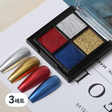 에이치케이트레이딩 네일 미러파우더 4구 팔레트 세트, 3세트, B06