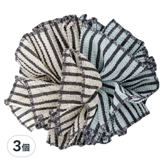 KEYTOSS 詰朵斯 Bamboo 柔色竹炭添加尼龍沐浴球，可重複使用，直徑15cm, 款式隨機, 1入, 3個