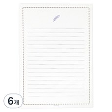 페이퍼리안 니어앤디어 노트패드 A5, 깃털, 6개, 60매